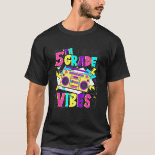 T-shirt Vibes de 5e année Stéréo Élève Enseignant Retour à
