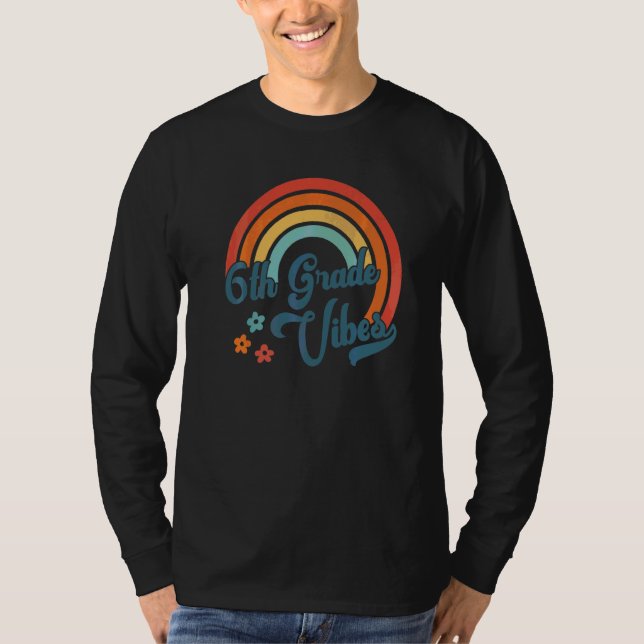 T-shirt Vibes de 6e Équipe Rétro de 6e Prof Groovy (Devant)