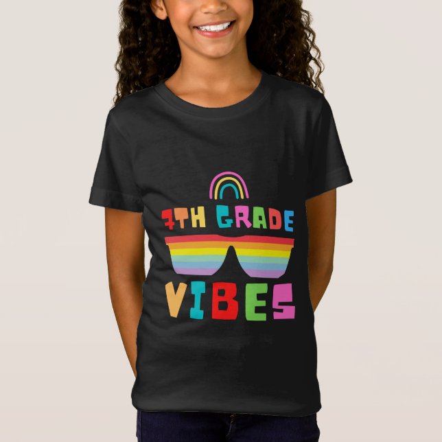 T-Shirt Vibes de 7e année Retour à l'école Enseignant et é (Devant)