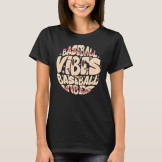 T-shirt Vibes De Baseball Retro Super Happy Face Ba