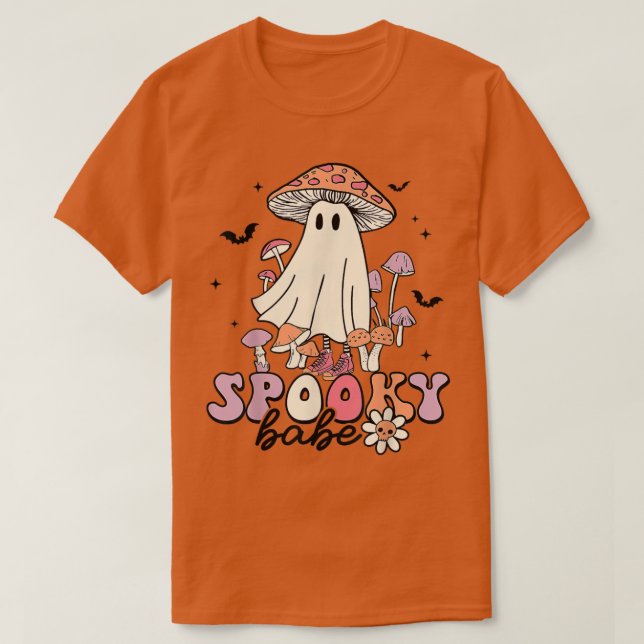 T-shirt Vibes de bébé Éffrayant super Retro Floral Ghost H (Design devant)