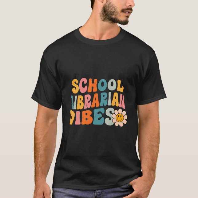 T-shirt Vibes De Bibliothécaire De L'École Premier Jour De (Devant)