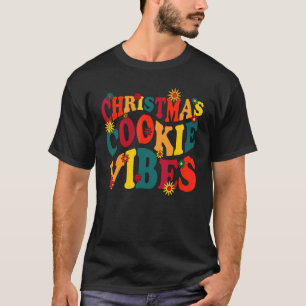 T-shirt Vibes de biscuits de Noël Groovy Rétro Vintage Xma