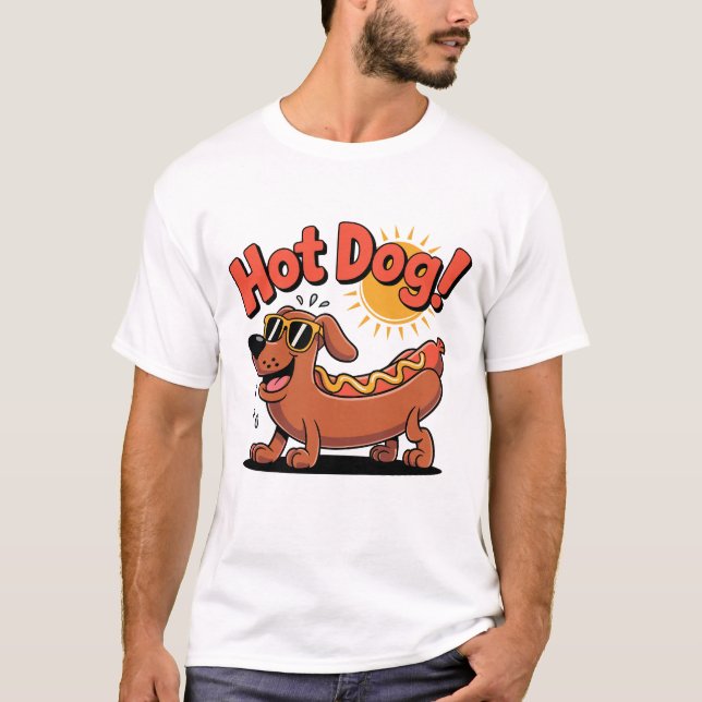 T-shirt Vibes de chien chaud à la saucisse (Devant)