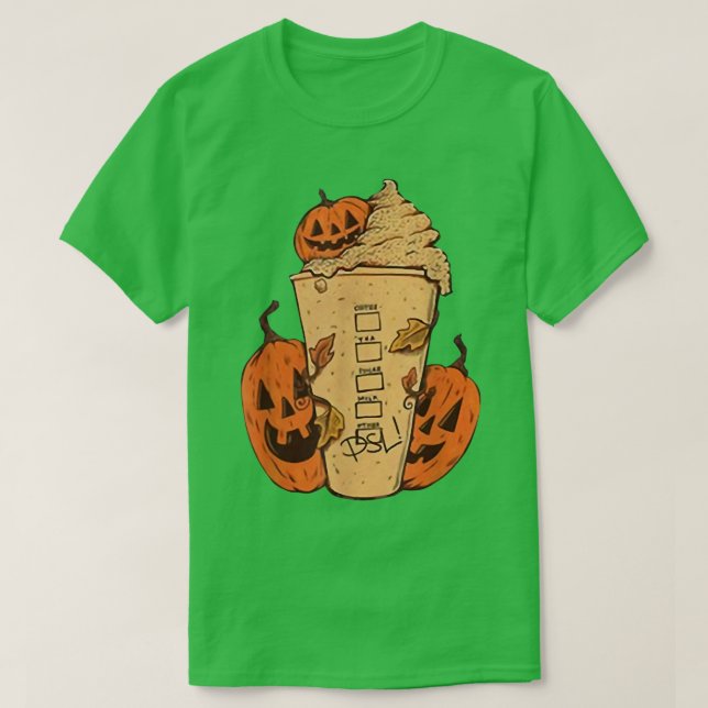 T-shirt Vibes De Chute Cute Café Citrouille Spice Latte Bo (Design devant)
