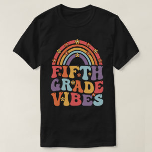T-shirt Vibes De Cinquième Année Boho Arc-En-Ciel Retour À