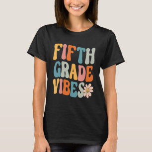 T-shirt Vibes de cinquième année Retour à l'école Rétro 5e