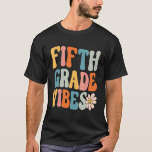 T-shirt Vibes de cinquième année Retour à l'école Rétro T-