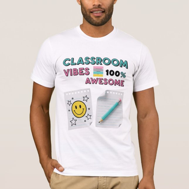 T-shirt Vibes de classe 100% Super École Rétro (Devant)