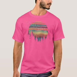 T-shirt Vibes de coucher de soleil géométriques