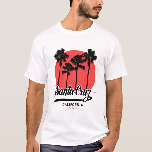 T-shirt Vibes de coucher de soleil Retro Père Noël Cruz (Devant)