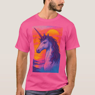 T-shirt Vibes de coucher de soleil Unicorne