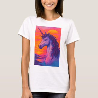 T-shirt Vibes de coucher de soleil Unicorne