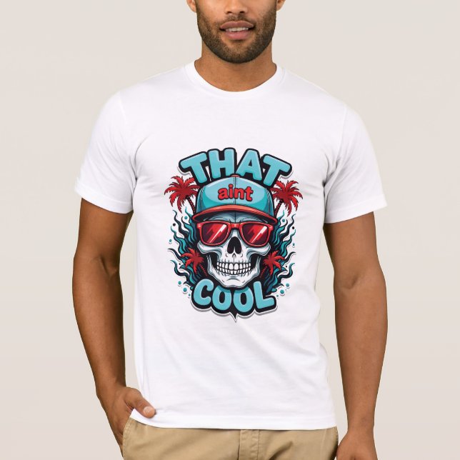 T-shirt Vibes de crâne urbain - Lunettes 3D & Graffiti Art (Devant)