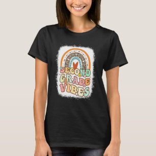 T-shirt Vibes de deuxième année Arc-en-ciel décoloré Rétro