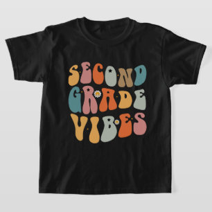 T-shirt Vibes de deuxième année Retour à l'école École gro