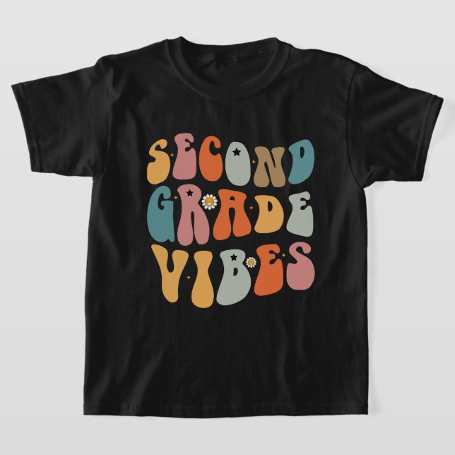 T-shirt Vibes De Deuxième Année Retour À L'École Super (Poser)