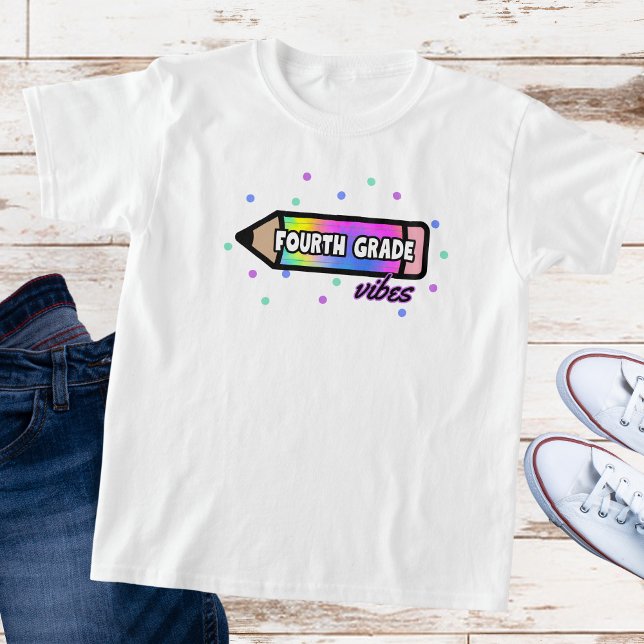 T-shirt Vibes de Fourth Grade (Créateur téléchargé)
