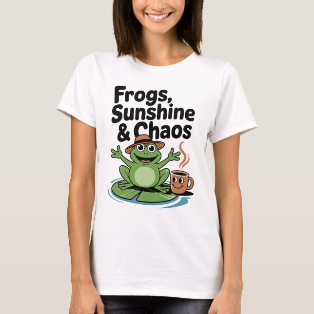 T-shirt Vibes de grenouille et café chaos (Devant)