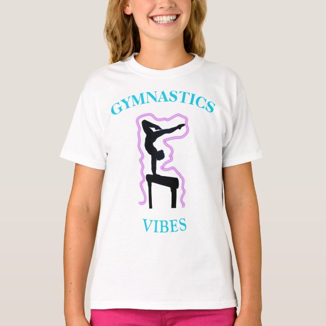 T-shirt Vibes de gymnastique avec nom de gymnaste  (Devant)