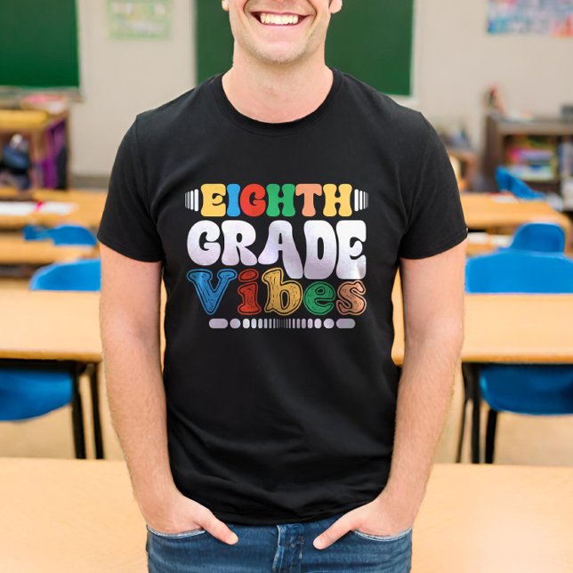 T-shirt Vibes De Huitième Année Retour À L'École Enseignan (Créateur téléchargé)