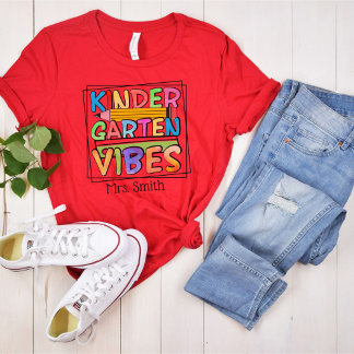 T-shirt Vibes de jardin d'enfants Coloré Professeur person