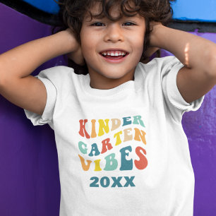 T-shirt Vibes de jardin d'enfants retour à l'école rétro