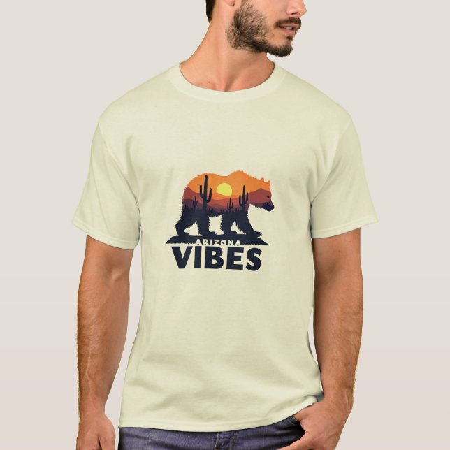 T-shirt Vibes de la forêt de l'Arizona - Ours dans la scèn (Devant)