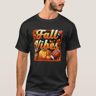 T-shirt Vibes de l'automne Football Latte aux épices de ci