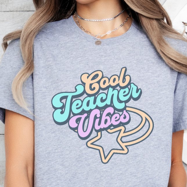 T-shirt Vibes de l'enseignant cool Retro Style Cadeau (Créateur téléchargé)
