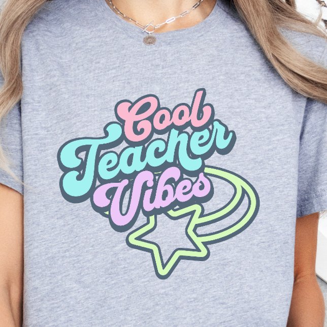 T-shirt Vibes de l'enseignant cool Retro Style Cadeau Vert (Créateur téléchargé)
