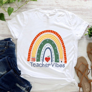 T-shirt Vibes de l'enseignant mignon Inspiribilité arc-en-