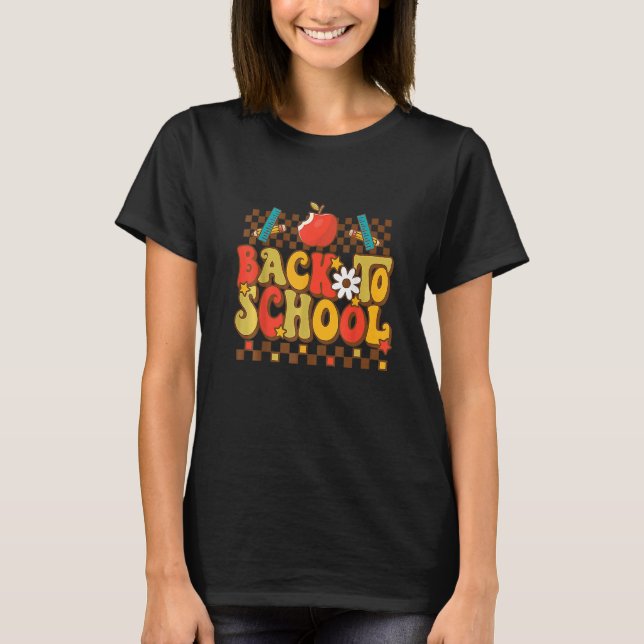 T-shirt Vibes de l'enseignant super Rétro élémentaire Bien (Devant)