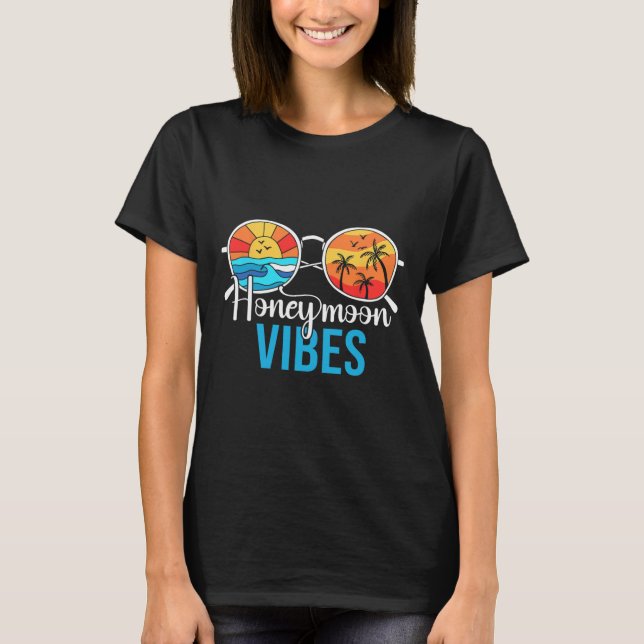 T-shirt Vibes de lune de miel Couples Vacances Mariage Mar (Devant)
