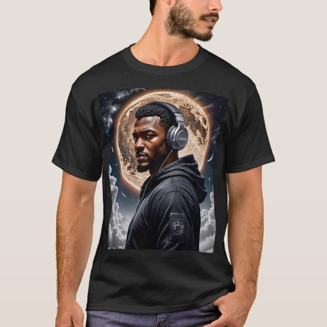 T-shirt Vibes de lune futuriste Art Tee (Devant)