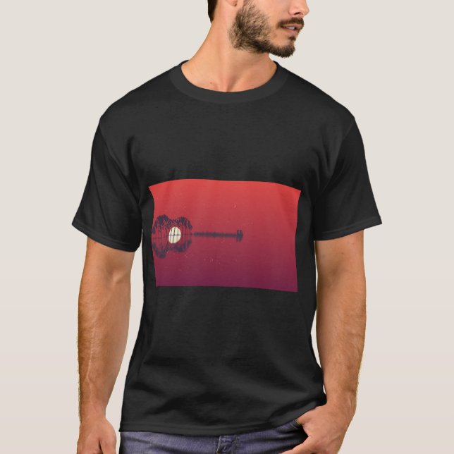 T-shirt Vibes de lune guitare Tee esthétique (Devant)
