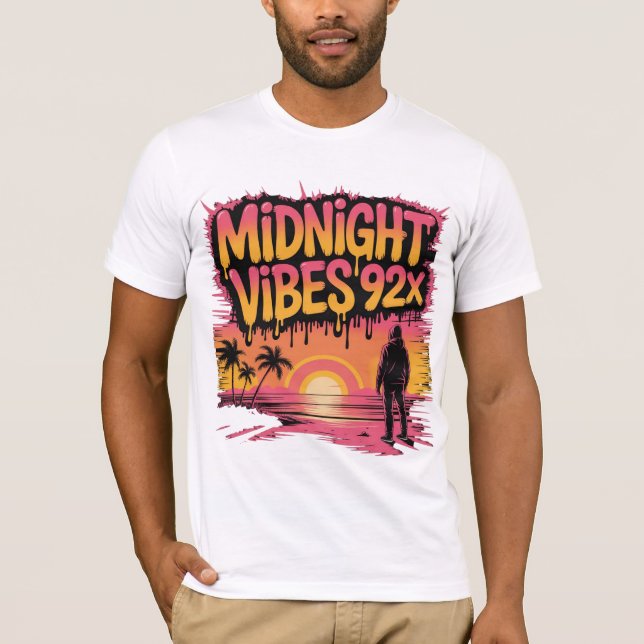 T-shirt Vibes de minuit 92x graffiti art avec une personne (Devant)