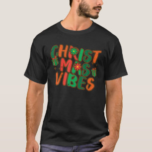 T-shirt Vibes de Noël super Rétro Vintage Noël Hommes Femm