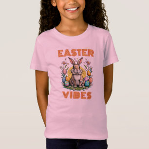 T-Shirt Vibes de Pâques avec lapin de Pâques et oeufs