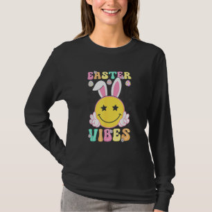 T-shirt Vibes de Pâques Groovy Lapin Jour de Pâques Visage