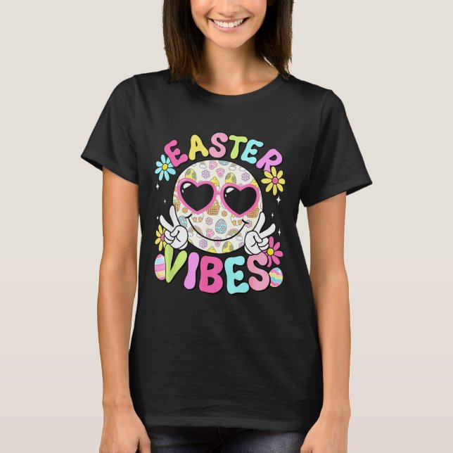 T-shirt Vibes de Pâques joyeux Lapin de Pâques Bubble Gum  (Devant)