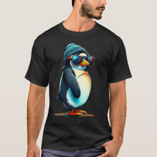 T-shirt Vibes de pingouin de fraise avec nuances de Cool e