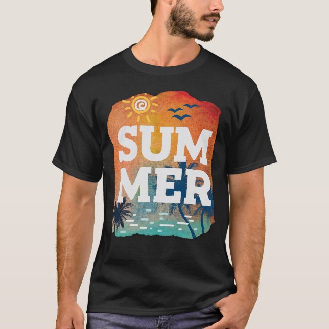 T-shirt Vibes de plage d'été (Devant)