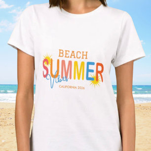 T-shirt Vibes de plage d'été personnalisés