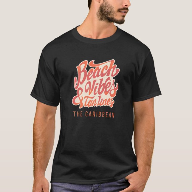 T-shirt Vibes De Plage Et Tan Lines Cook Îles (Devant)