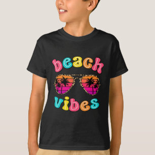T-shirt Vibes de plage Été Lunettes Rétro Fille Femme K