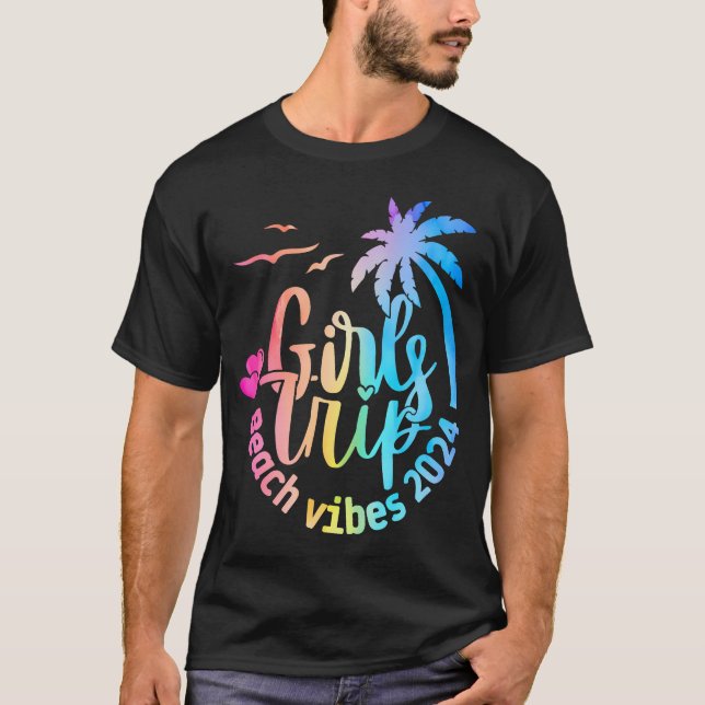 T-shirt Vibes de plage pour les filles 2024 (Devant)
