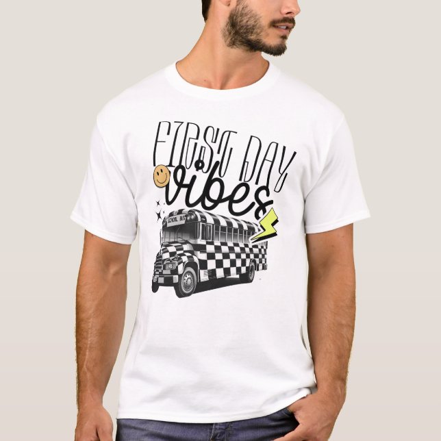 T-shirt vibes de première journée d'école (Devant)