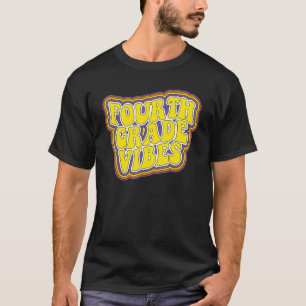 T-shirt Vibes De Quatrième Année Retro Retour À L'École No