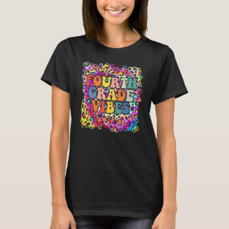 T-shirt Vibes de quatrième année Tie Dye léopard pour la r
